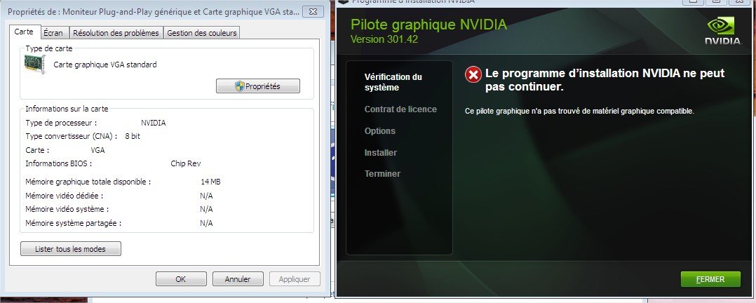 carte graphique nvidia indetectable