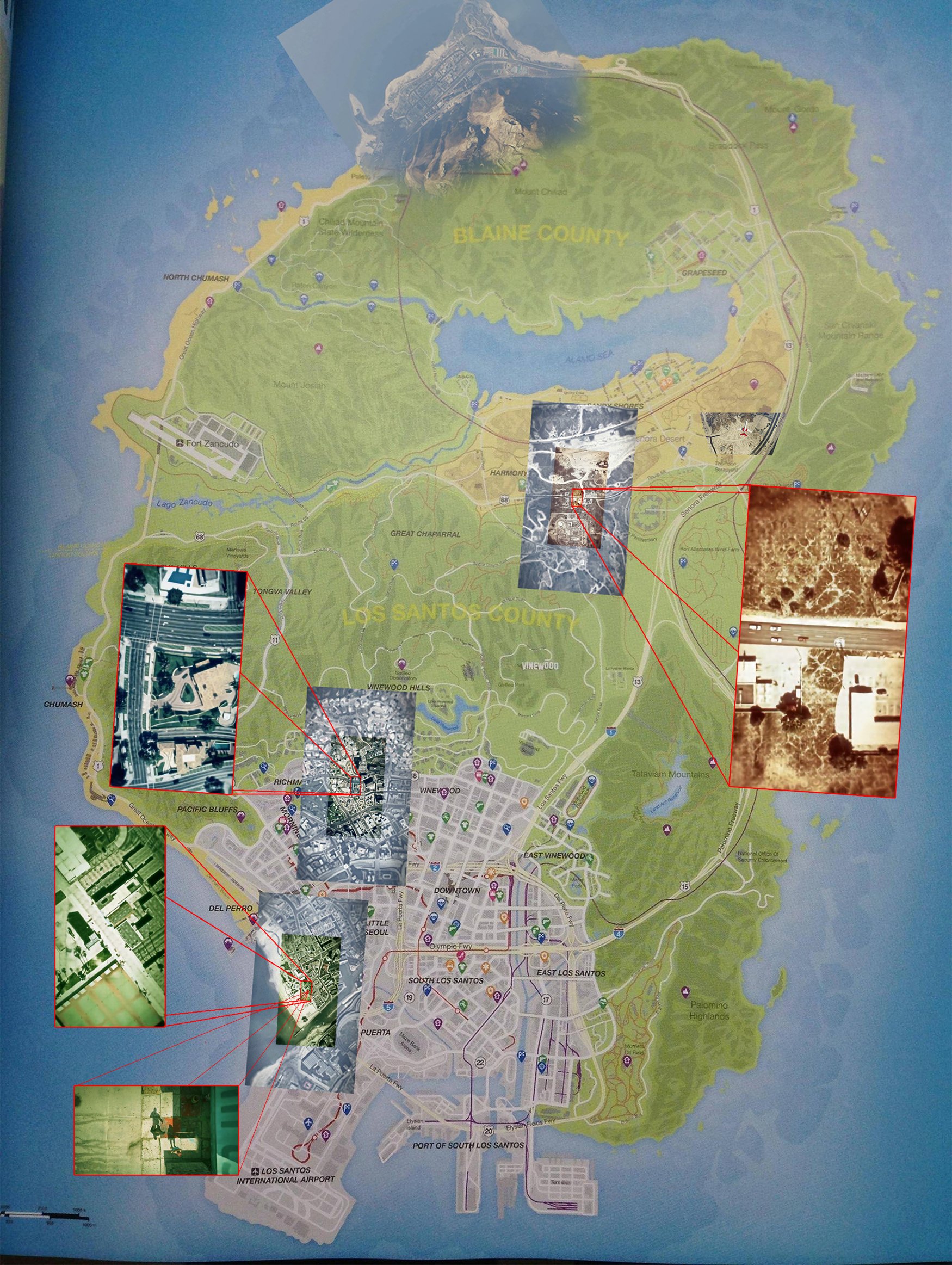 Rockstar Grand Theft Auto GTA 5 City of Los Santos Blaine County Poster Map