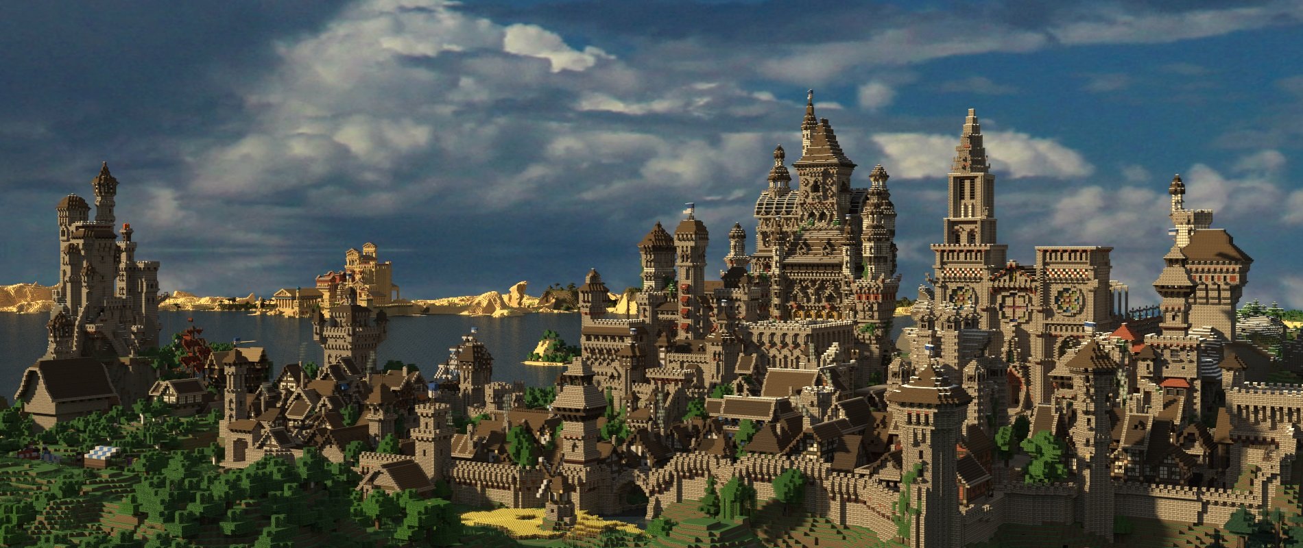 minecraft big medieval city map