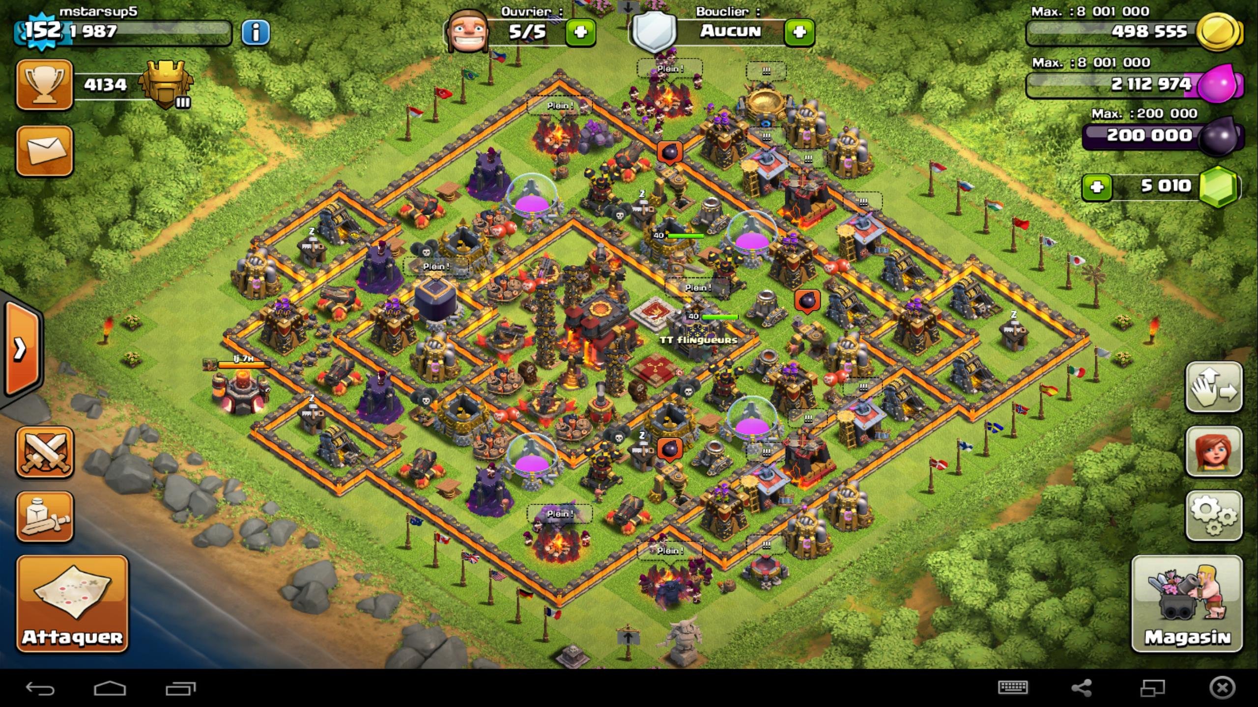 Rush mstarsup5 HdV 10 maxé Clash of Clans France