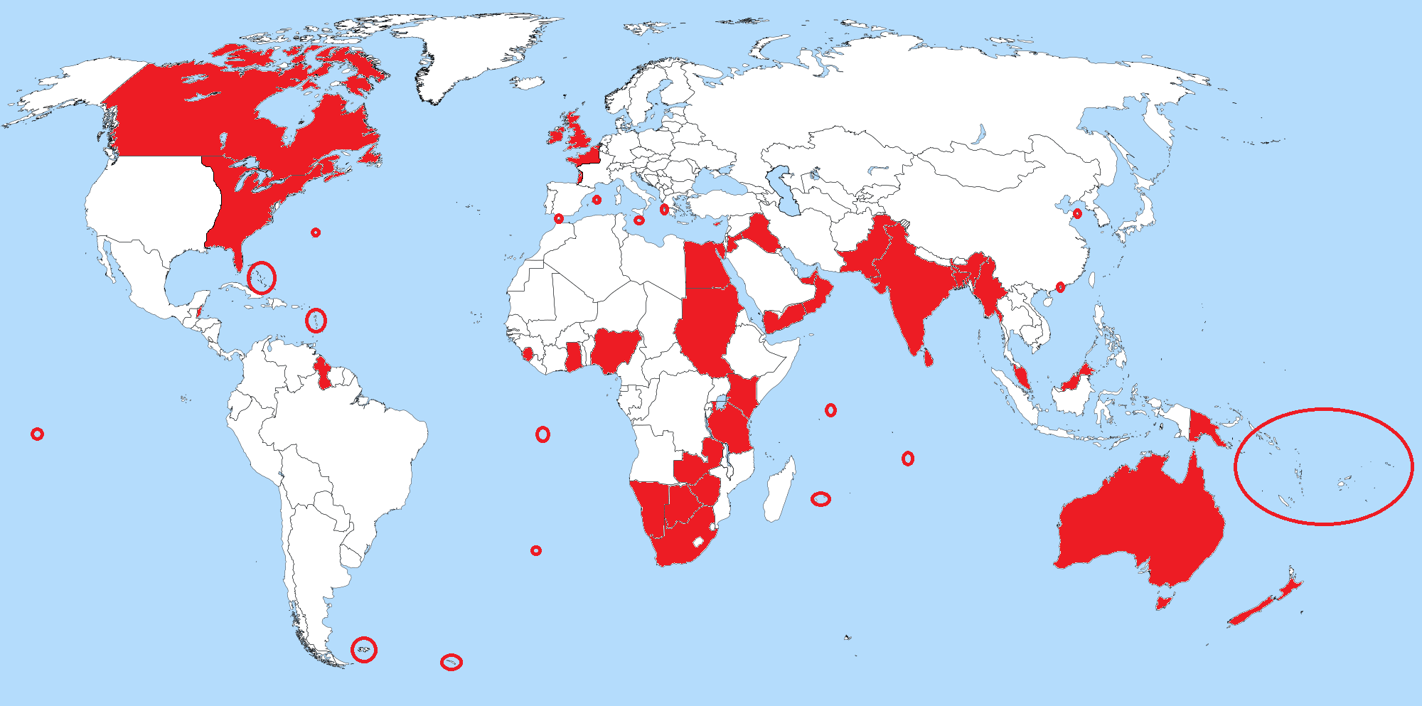 Carte Du Monde Ou On Parle Anglais Les conquêtes Française, Anglaise, Espagnole et Allemande sur le forum