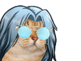 Sticker De Zinzolin Sur Chat Anime Lunettes Bleues Ciel