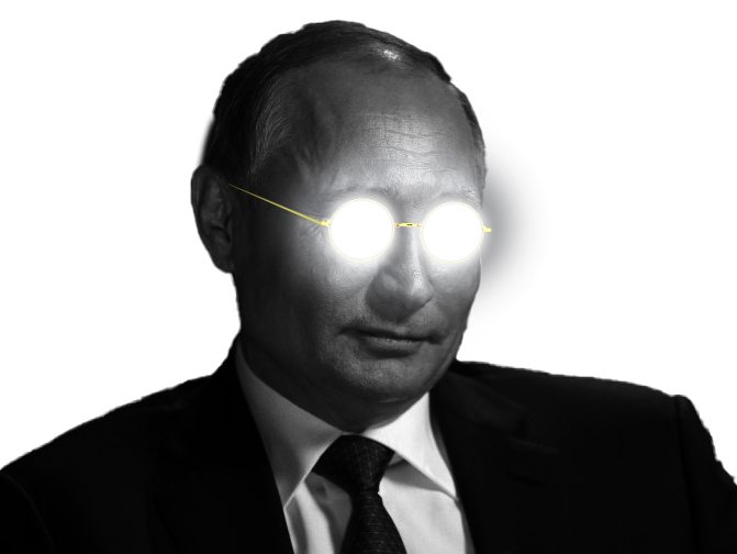 Sticker De LeBebeQuiVomit Sur Poutine Lunettes Russie Neon Ready 2022