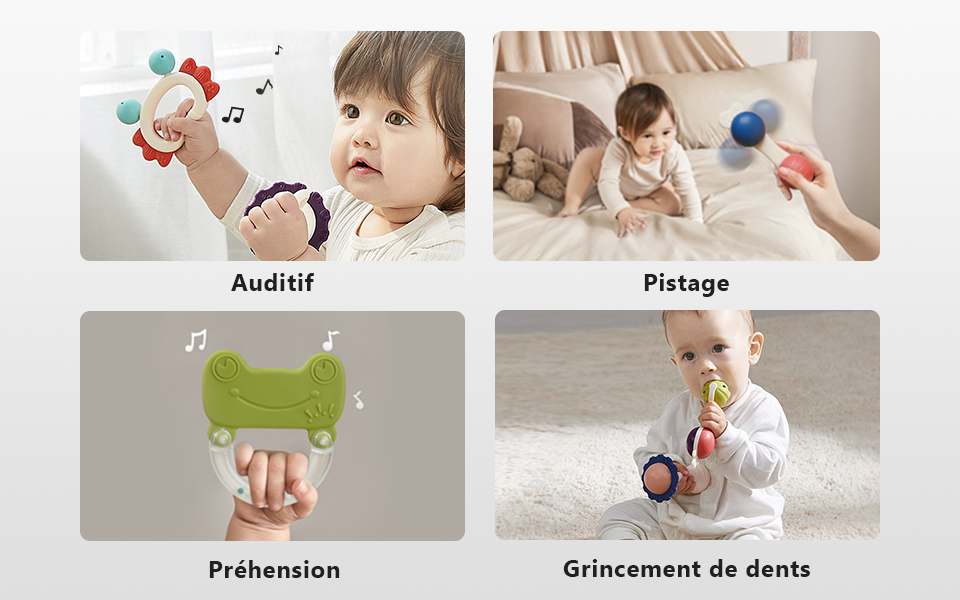 Hochet et Jouet dentition en silicone pour bébé de 0-6 mois - Bc Babycare -  10pcs - Cdiscount Puériculture & Eveil bébé