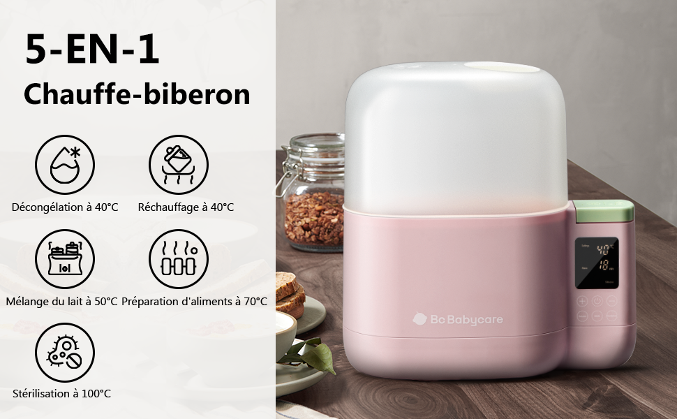 Chauffe biberon 5-en-1 - Stérilisateur Biberons - Réchauffeur