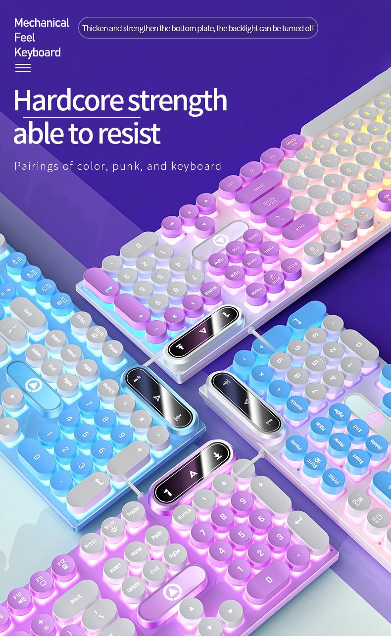 YINDIAOK600 gaming mechanical feel gaming office lightup keyboard