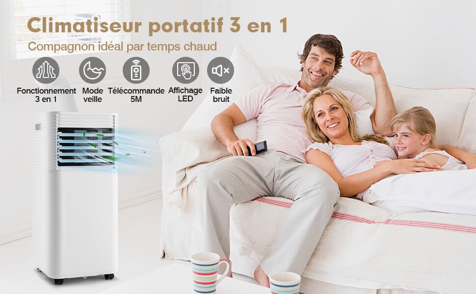 Climatiseur Mobile Giantex Climatiseur Portable 4 En 1 7000BTU