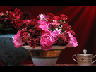 wallpaper presentant un bouquet de fleurs rouge et rose
