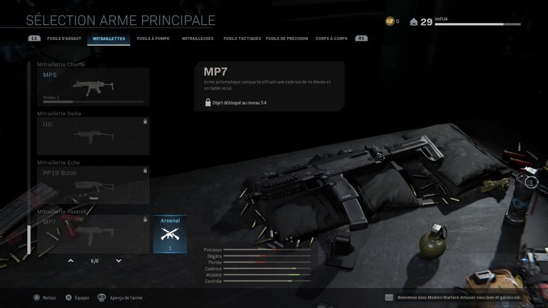 plan d'arme perceur MP7
