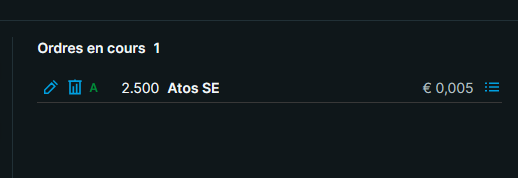 J'ACHETE 2500 ACTIONS ATOS THIS MORNING