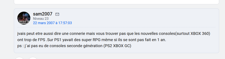Ici on poste le premier message posté avec son pseudo