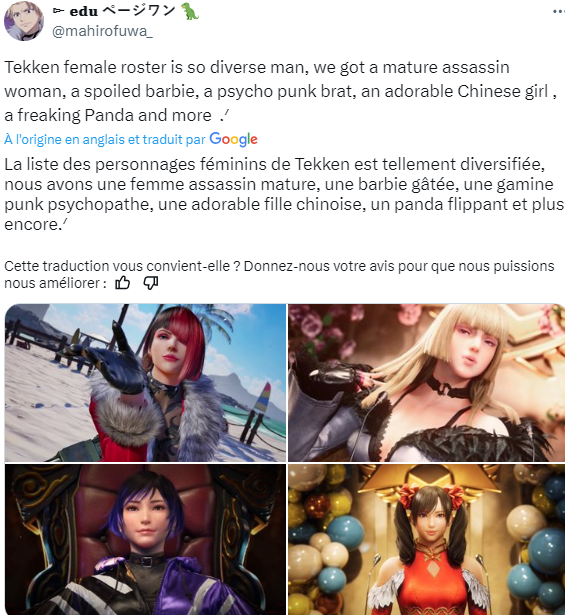 La diversité de waifu dans tekken 8