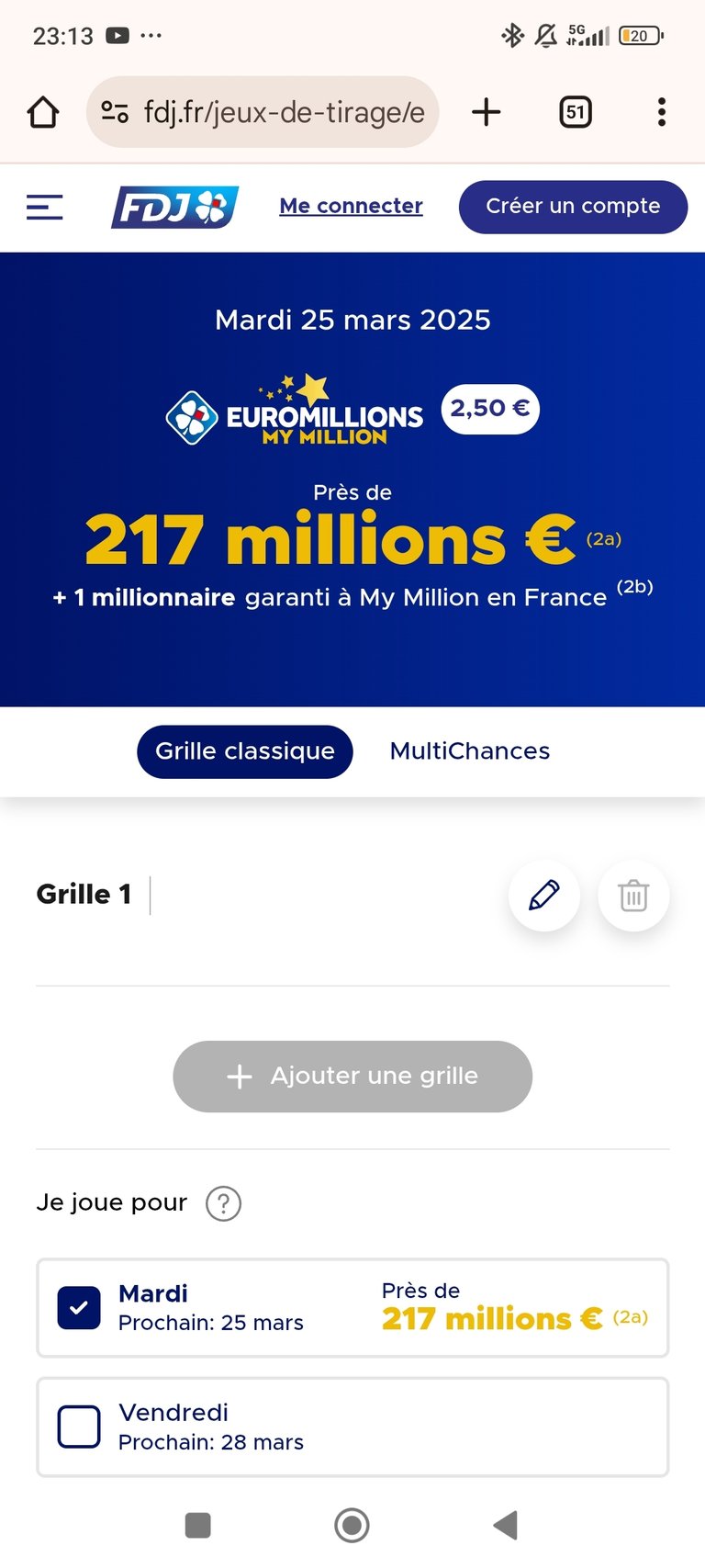 Mardi 217million d'euro à gagner