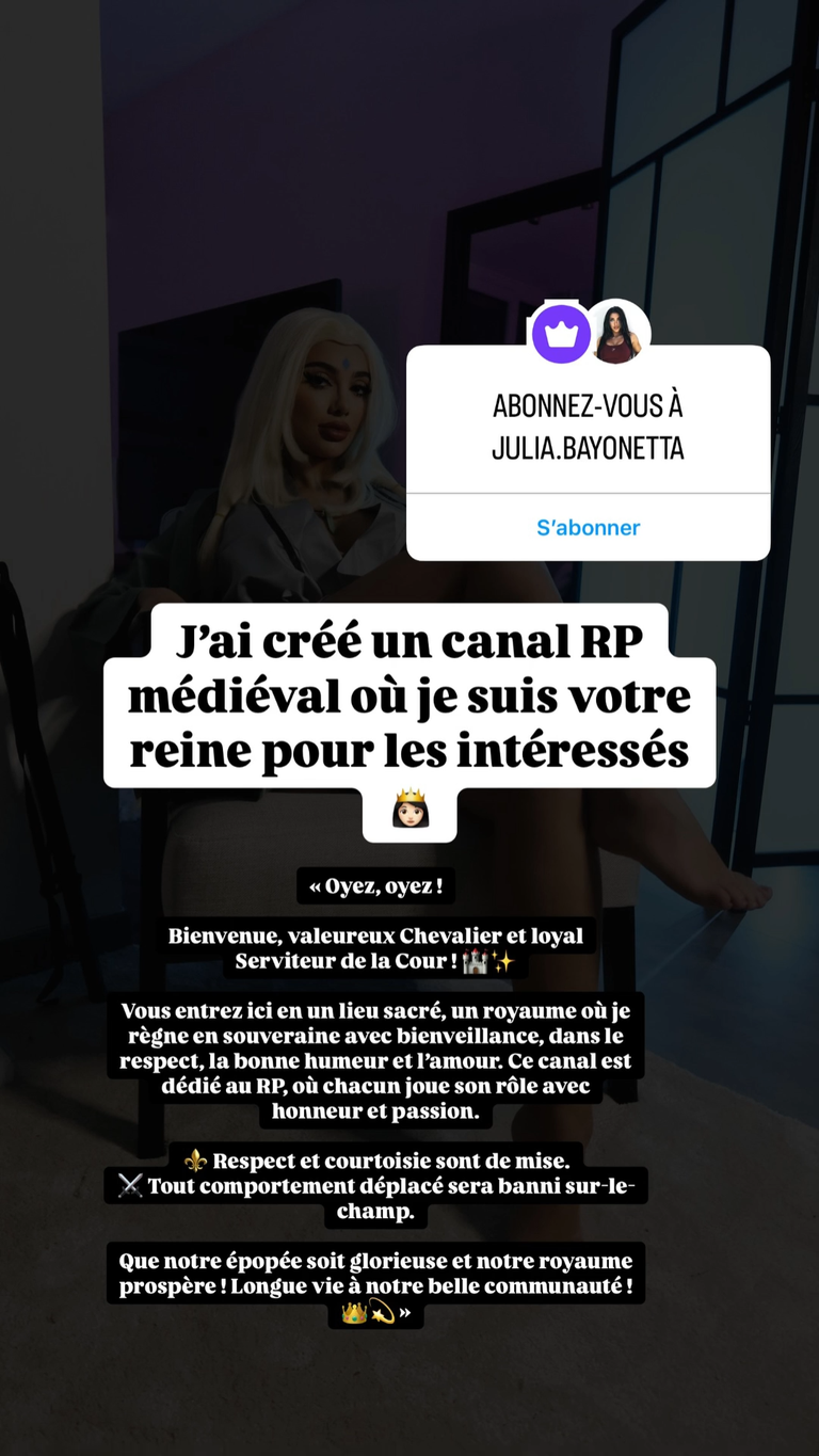 [Photo] JULIA BAYONETTA se met au RP MEDIEVAL