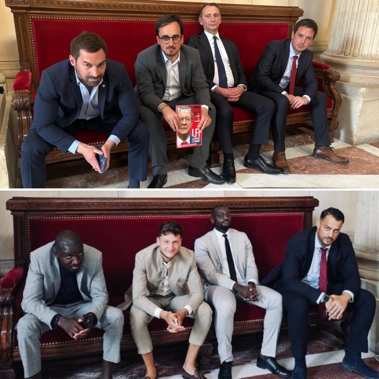 Le RN a reproduit la même photo que LFI sur le BANC de l'Assemblée Nationale