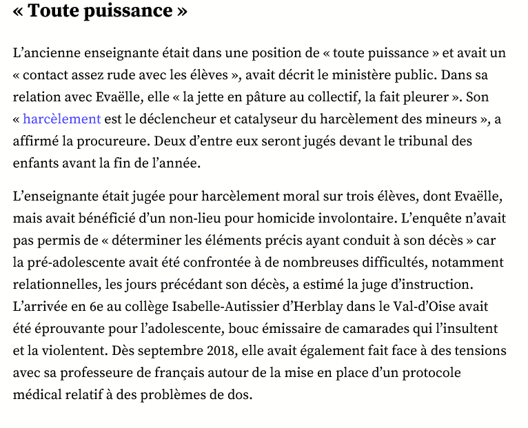 [SUICIDE D'ÉVAËLLE] La Prof a été RELAXÉE !!!