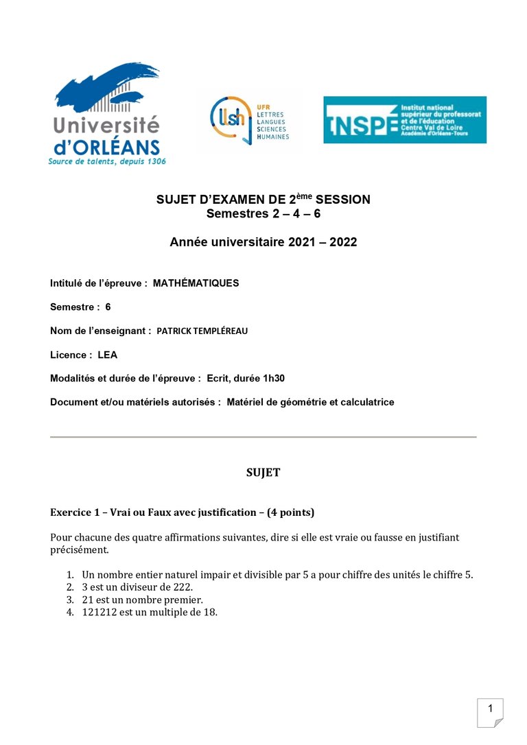 Le niveau des maths en L3...