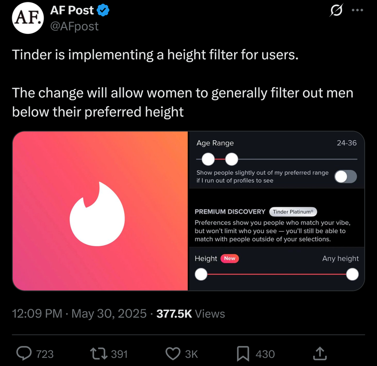 AYAAOOO TINDER implèmente le filtre de taille
