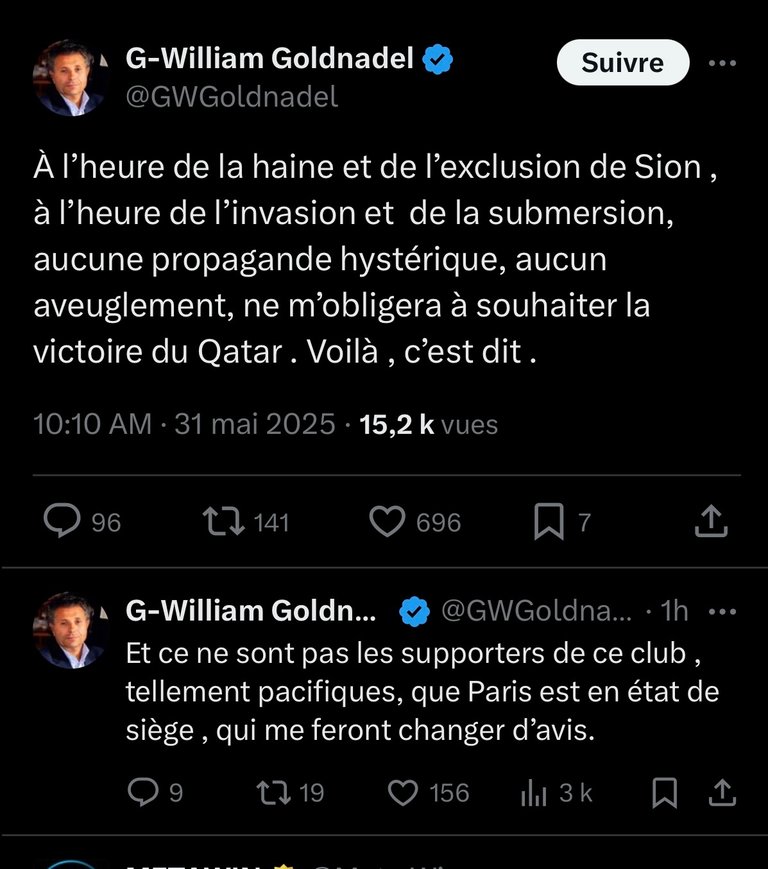 (Screen) L’avocat Goldndadel «  je suis contre la victoire du psg car derrière il y’a le Qatar »
