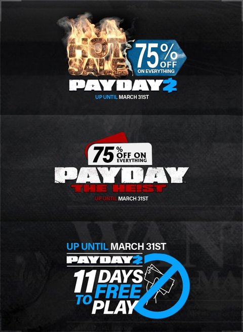 Payday 2 jouable gratuitement sur PC jusqu'au 31 mars