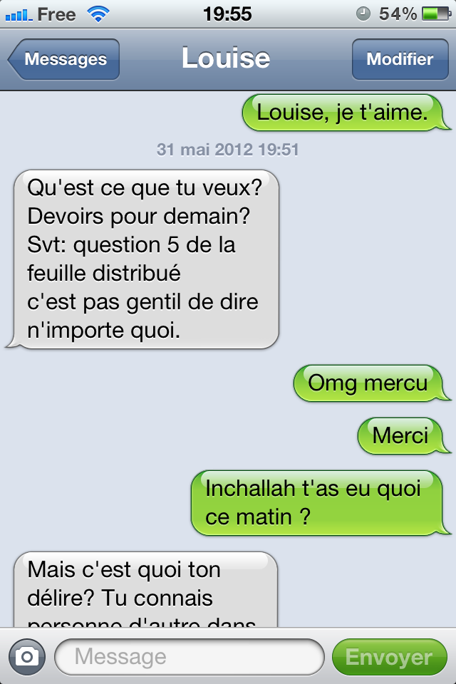 Que repondre a un je taime par sms