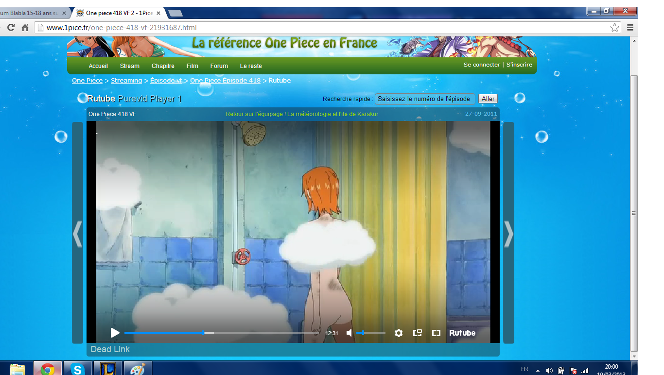 Screen] Omg le petit cul de Nami de OP sur le forum Blabla 15-18 ans -  10-03-2013 20:03:25 - jeuxvideo.com