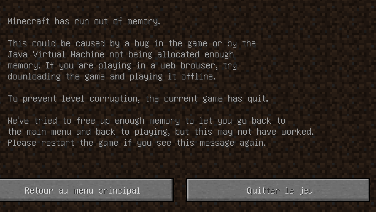 Aide Que Faire Out Of Memory Sur Le Forum Minecraft 24 03 13 12 49 15 Jeuxvideo Com