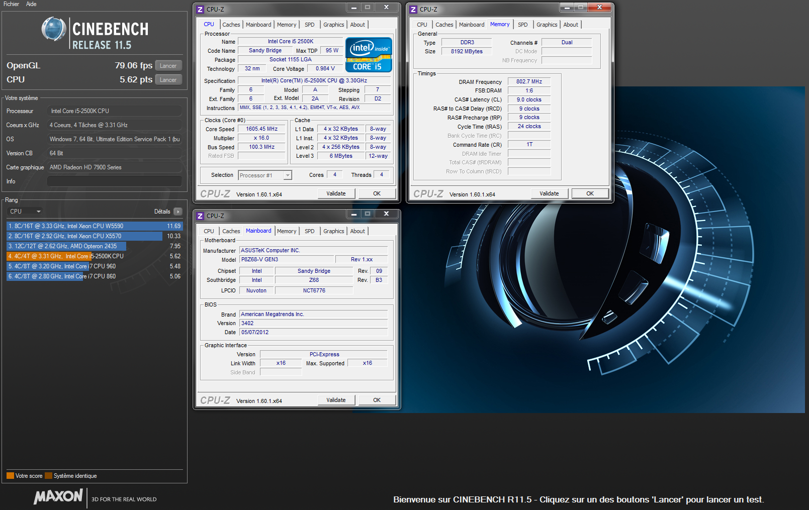 [BENCH] CineBench R11.5 sur le forum Hardware - 07-04-2013 11:22:53 ...