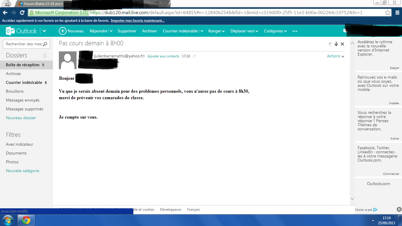 Mon Prof M A Envoyer Un Mail Rire Sur Le Forum Blabla Moins De 15 Ans 25 09 2013 17 29 00 Jeuxvideo Com