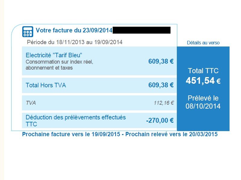 Facture de régularisation TRES chère