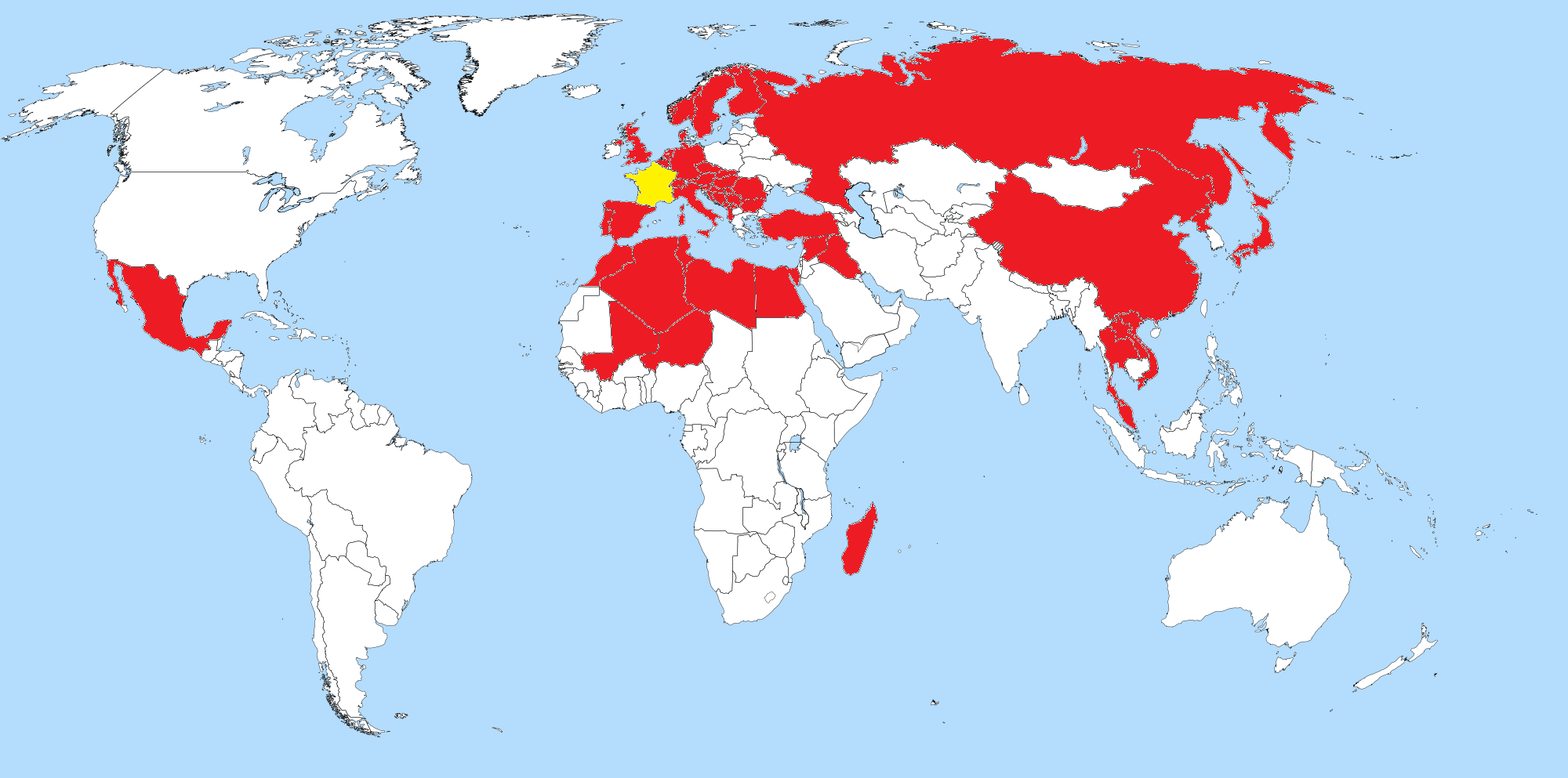 Les pays avec qui la France a été en Guerre sur le forum Blabla 1825