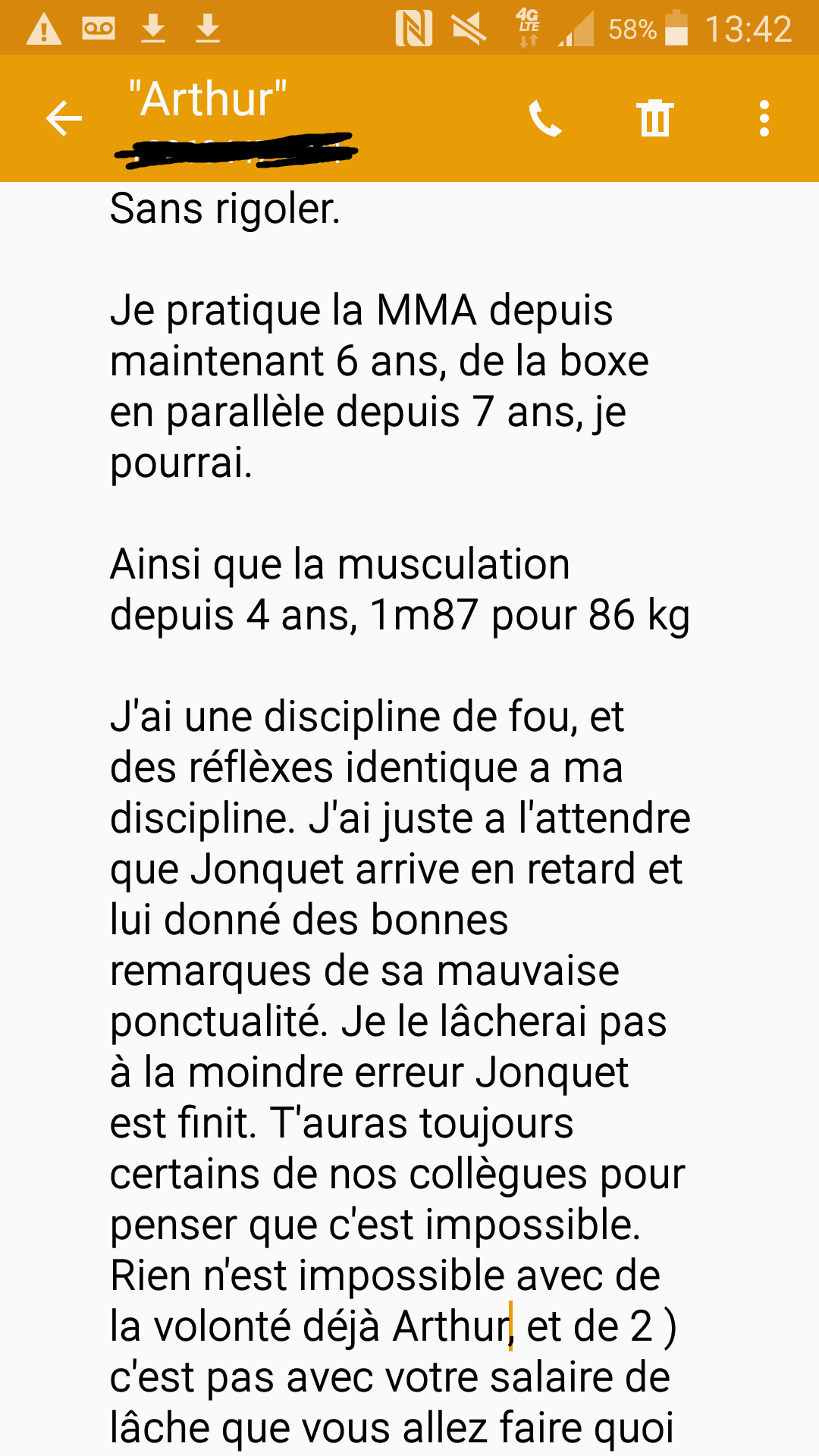 Je Pratique La Mma Depuis Maintenant 6 Ans SMS] Des inconnus m'envoient des SMS, VOUS leur répondez V3 sur le forum  Blabla 18-25 ans - 28-03-2017 15:53:36 - jeuxvideo.com