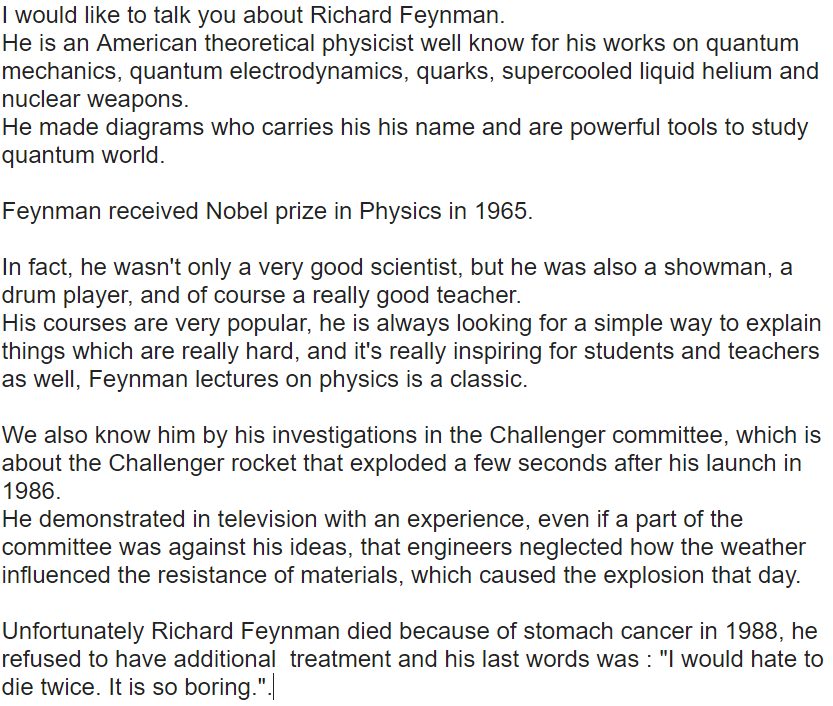 Ma Presentation En Anglais De Richard Feynman Sur Le Forum Blabla 18 25 Ans 22 02 18 00 15 42 Jeuxvideo Com