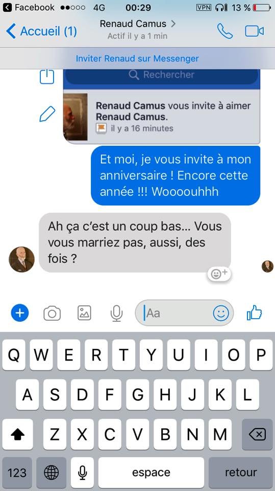 Renaud Camus Viendras A Mon Anniversaire Et Mon Mariage Sur Le Forum Blabla 18 25 Ans 17 03 18 18 47 19 Jeuxvideo Com