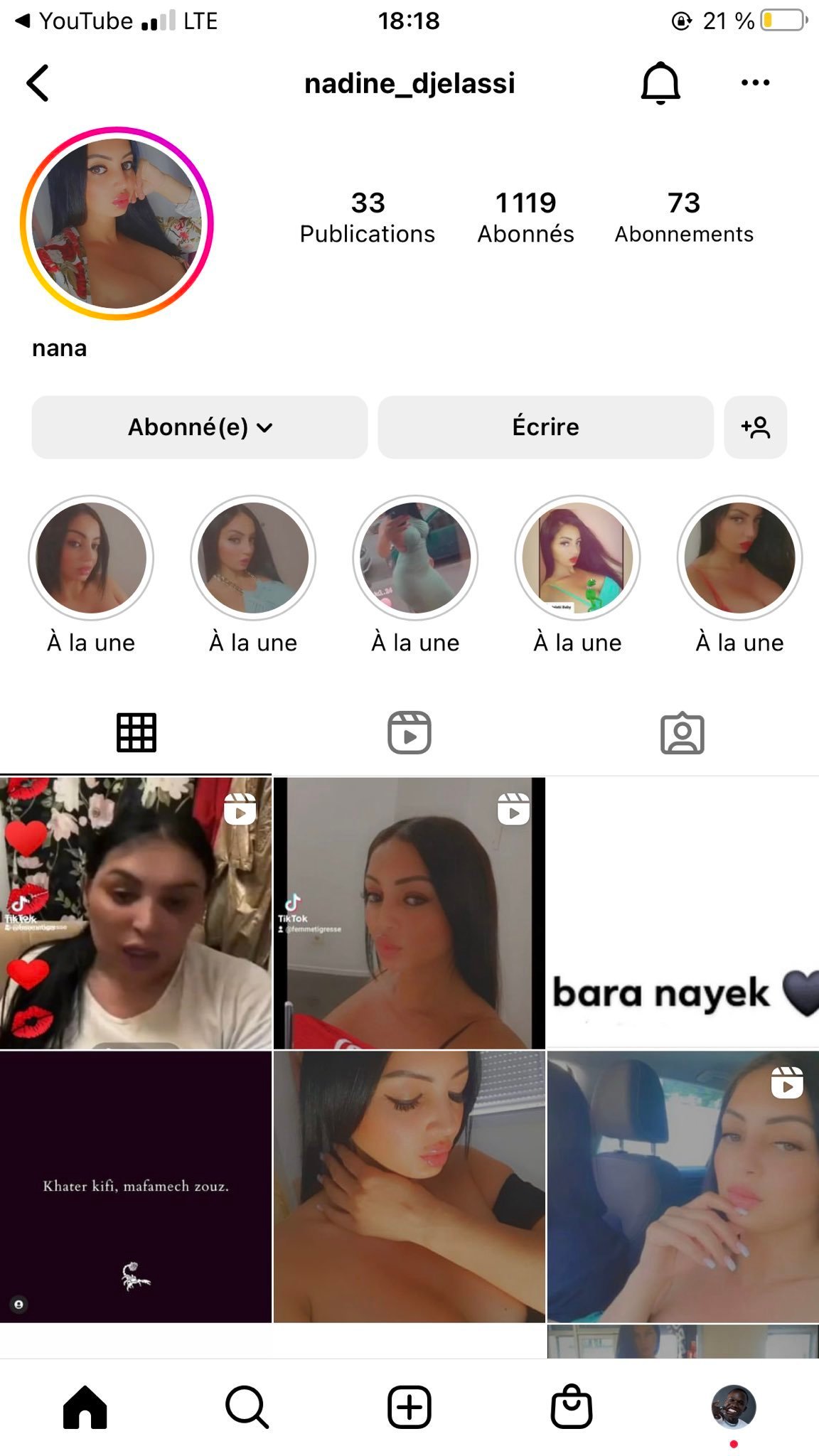 Nadine djelassi instagram