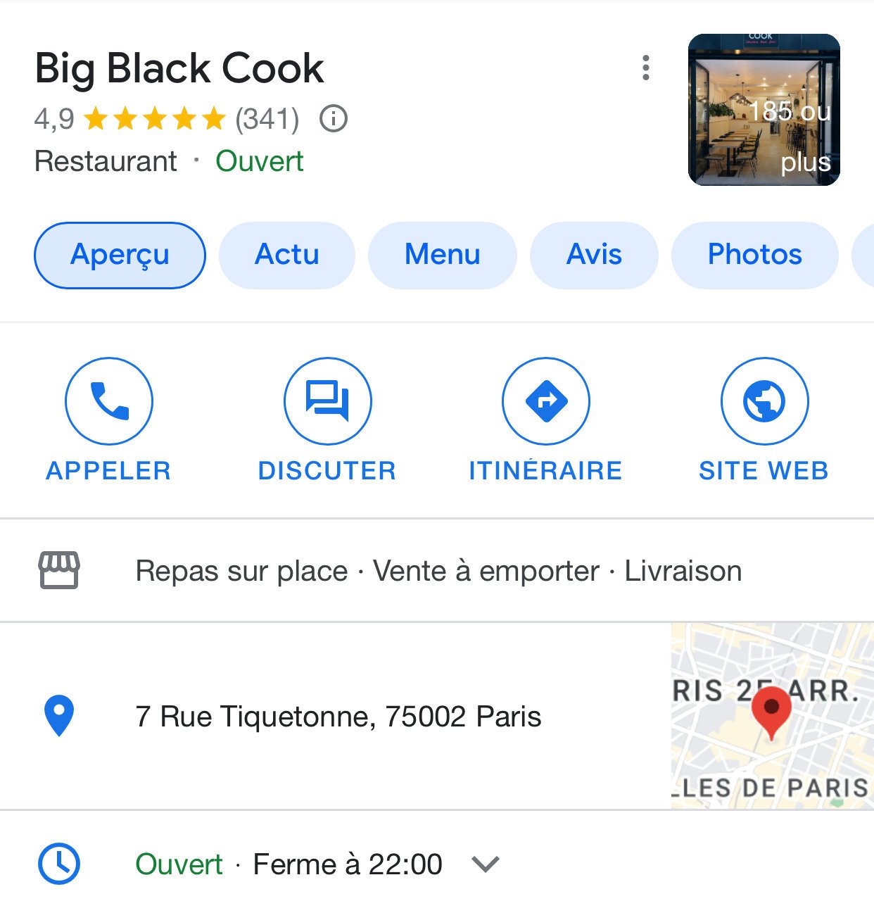 Le restaurant BIG BLACK COOK sur Paris sur le forum Blabla 18-25 ans -  12-01-2023 10:27:53 - jeuxvideo.com