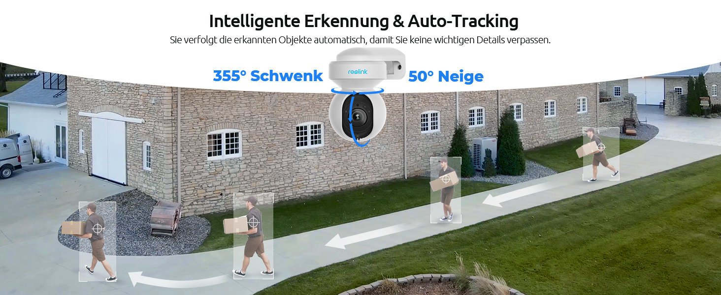 Reolink 5MP PTZ WLAN Überwachungskamera Outdoor, 3X Optischer Zoom ...