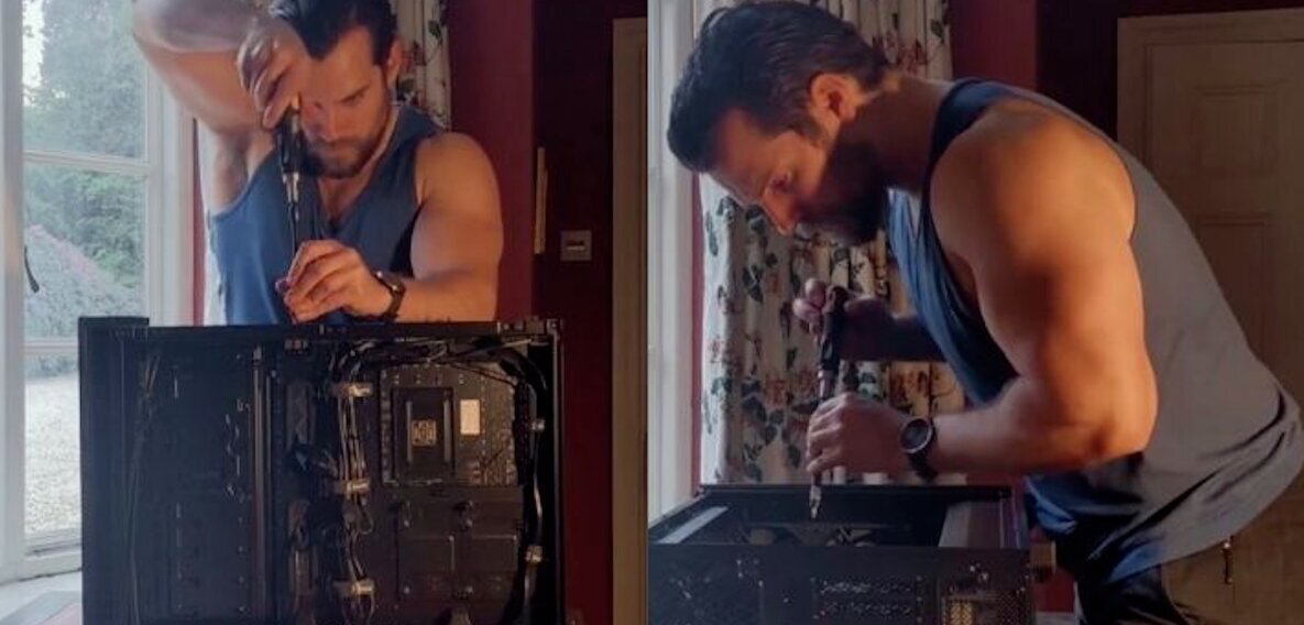 [PHOTOS] Le GIGACHAD Henry Cavill qui monte un PC GAMER pour jouer à