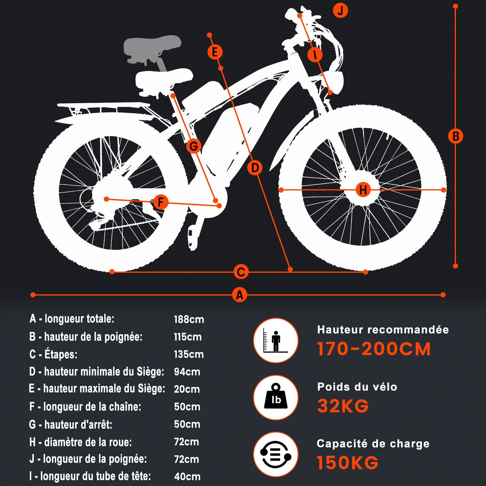 Vtt Lectrique Gunai Gn Dual Moteur W Batterie Ah Vitesses Km H Max Gros Pneu