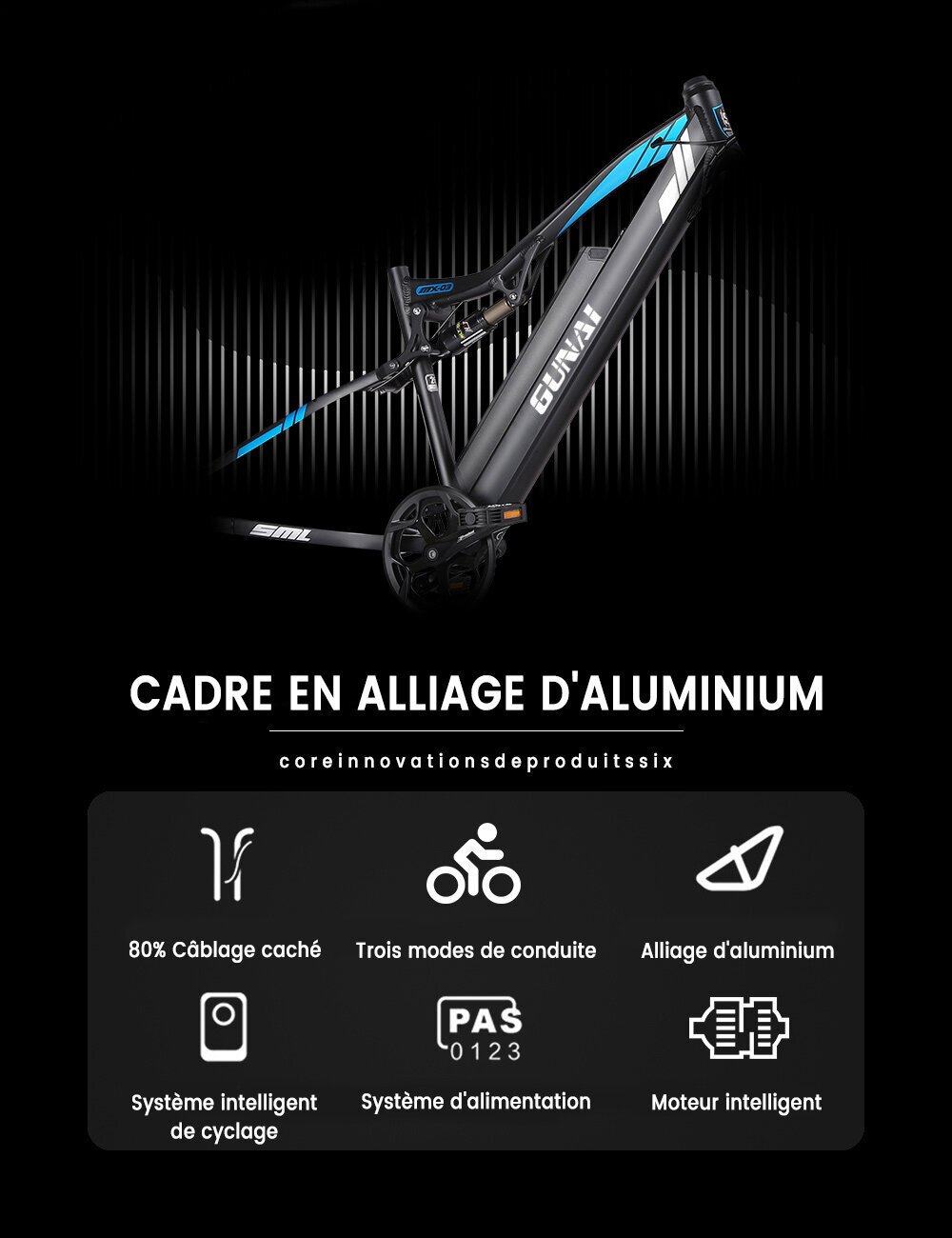 VÉLO ÉLECTRIQUE VTT double moteur 1000W*2 26 Fat Bike 21 vitesses
