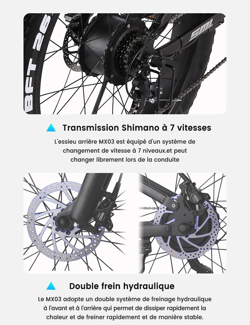 VTT électrique GUNAI GN88 – Double Moteur 2000W, 55km/h, 23Ah