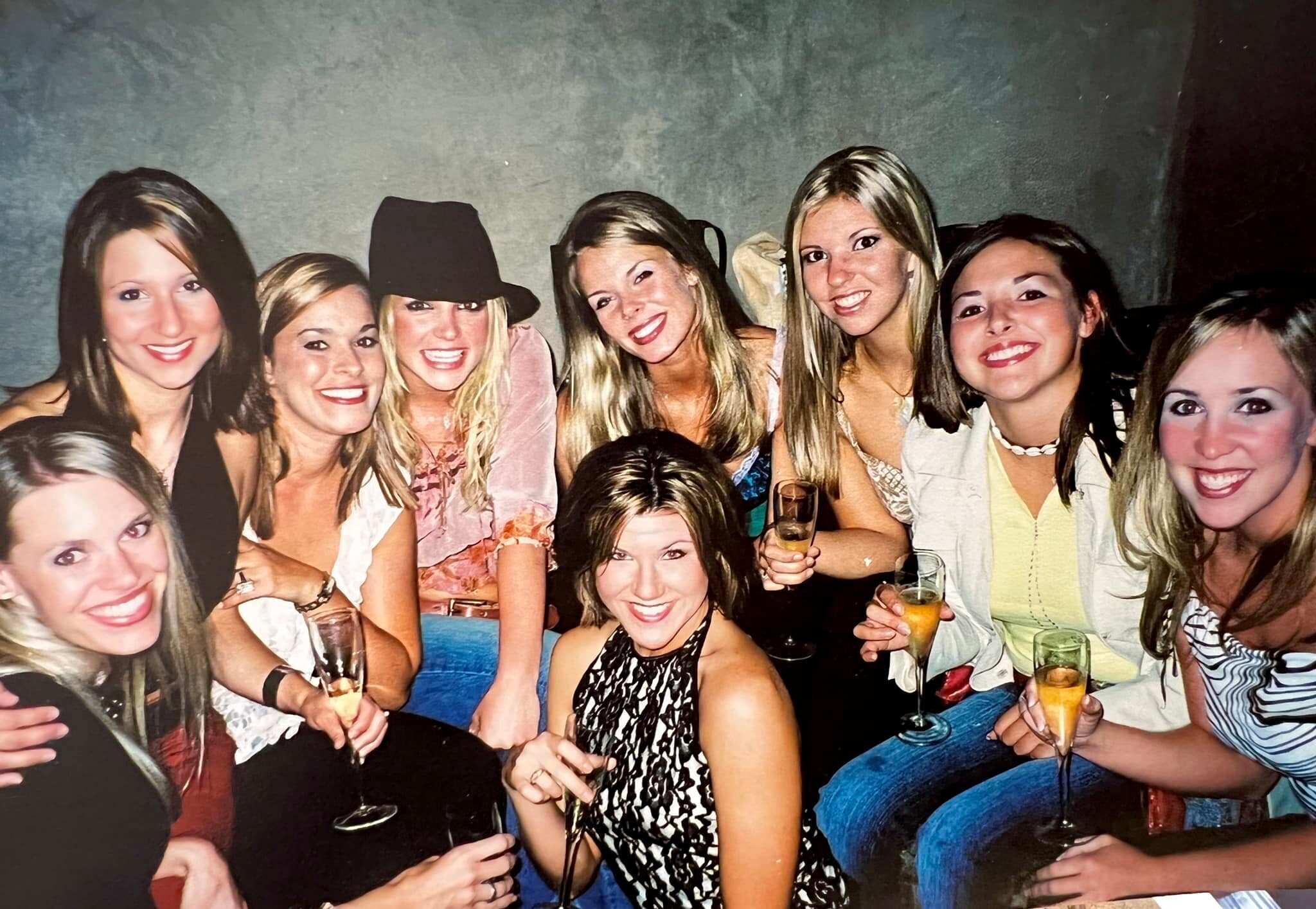 Britney, Alli Sims, Laura Lynne in august 2002 Britney Spears