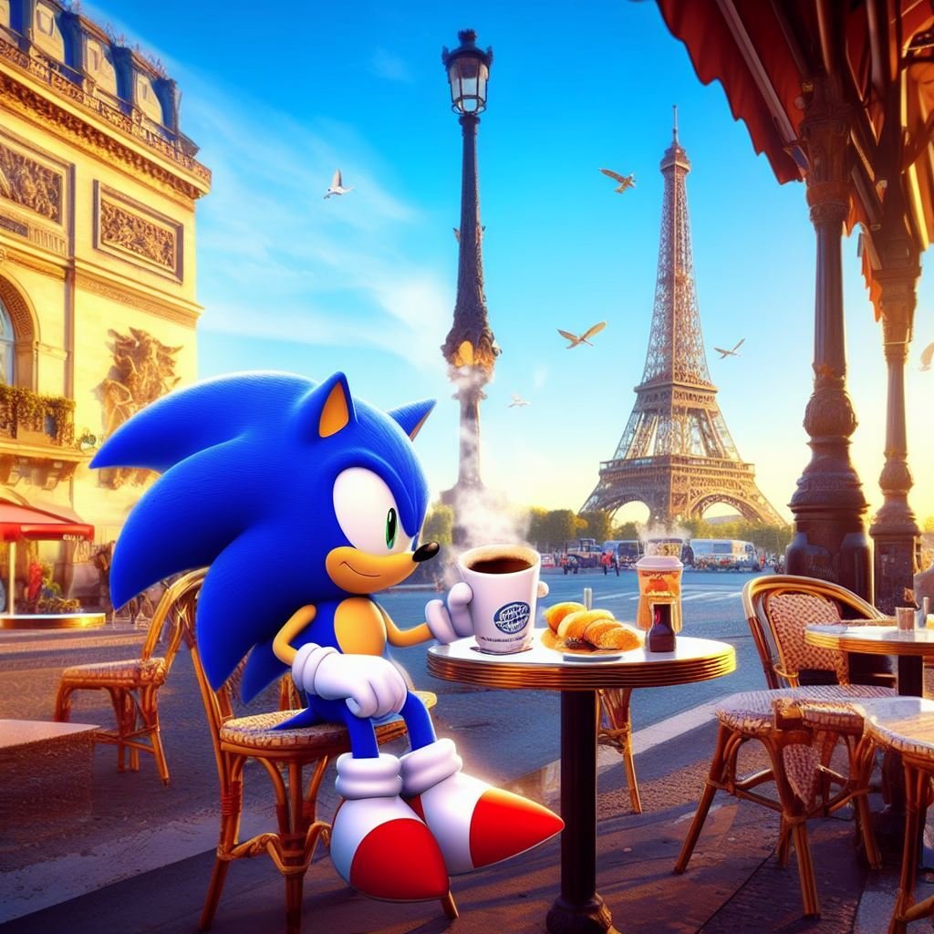 Sonic le hérisson boit un café en terrasse à Paris. sur le forum Blabla ...