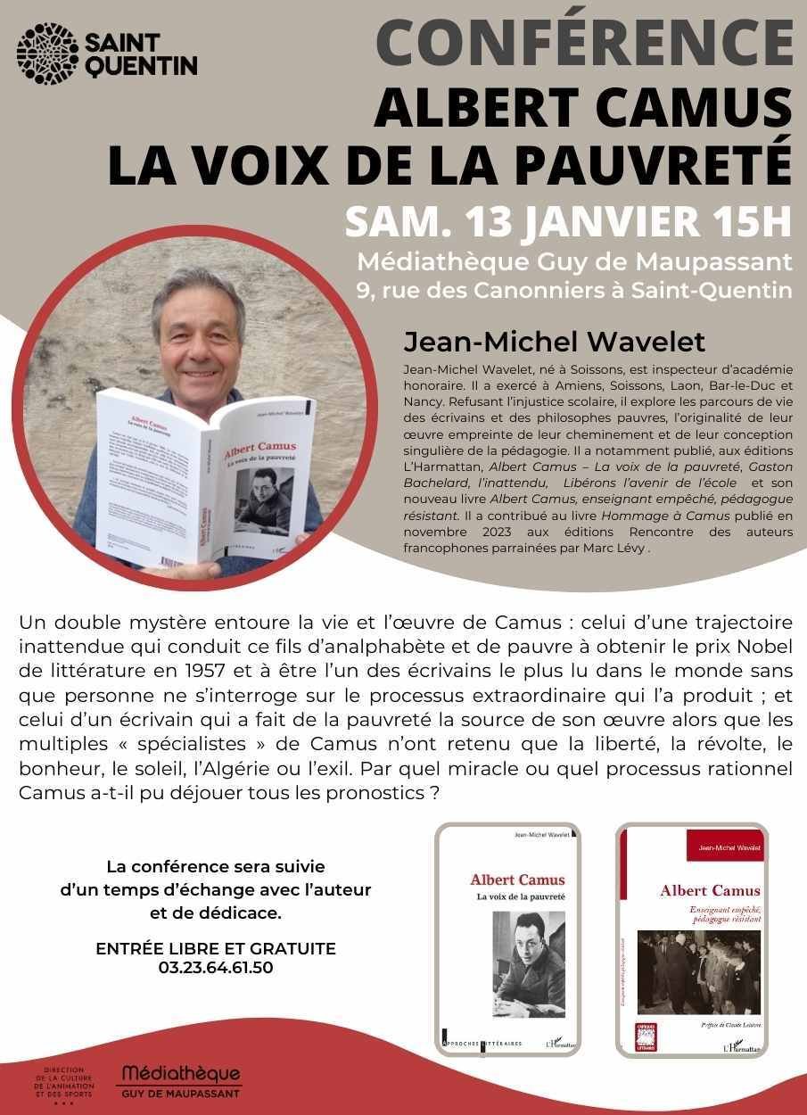 CONFÉRENCE "ALBERT CAMUS, LA VOIX DE LA PAUVRETÉ" | 