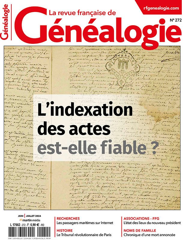 La Revue française de Généalogie - Juin/Juillet 2024