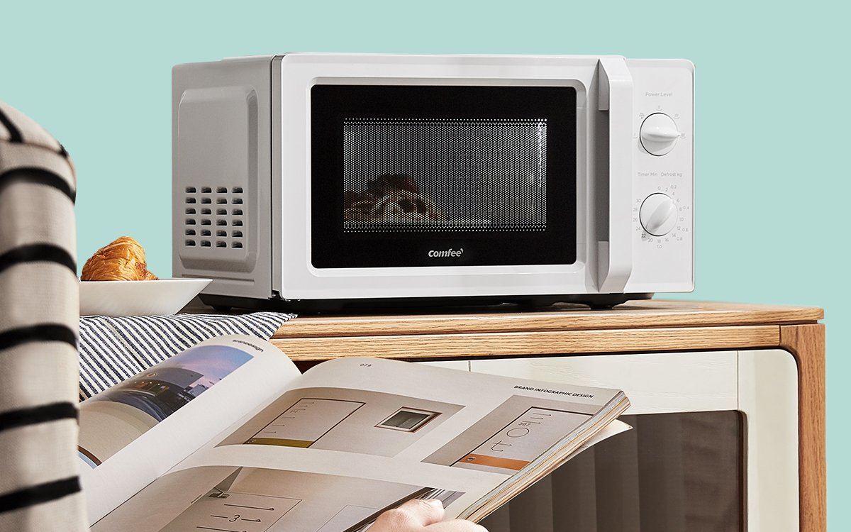 Forno A Microonde COMFEE' Inverter 19L, 700W, 5 Livelli, Scongelamento, Timer 30 Min, Bianco