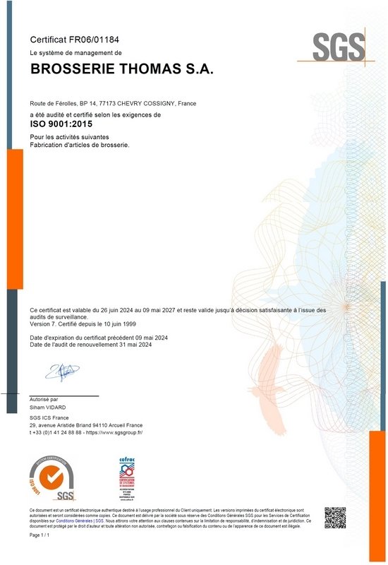 ISO 9001 validite 2027