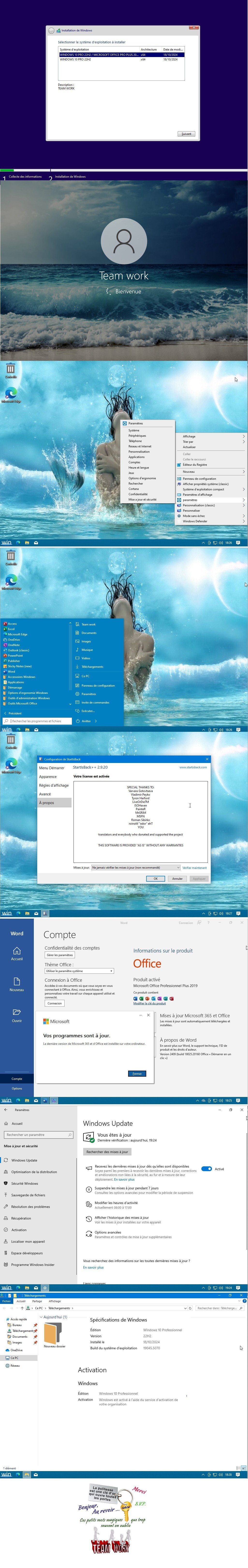 WINDOWS 10 PRO 2in1 22H2 BUILD (19045.5070) X64 FR & MICROSOFT OFFICE PRO PLUS 2019 v2409 build (18025.20160) X64 FR TEAM WORK