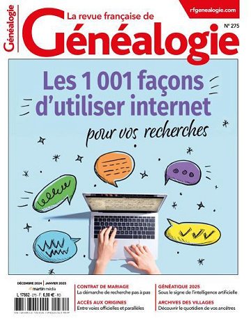 La Revue française de Généalogie - Décembre 2024 - Janvier 2025