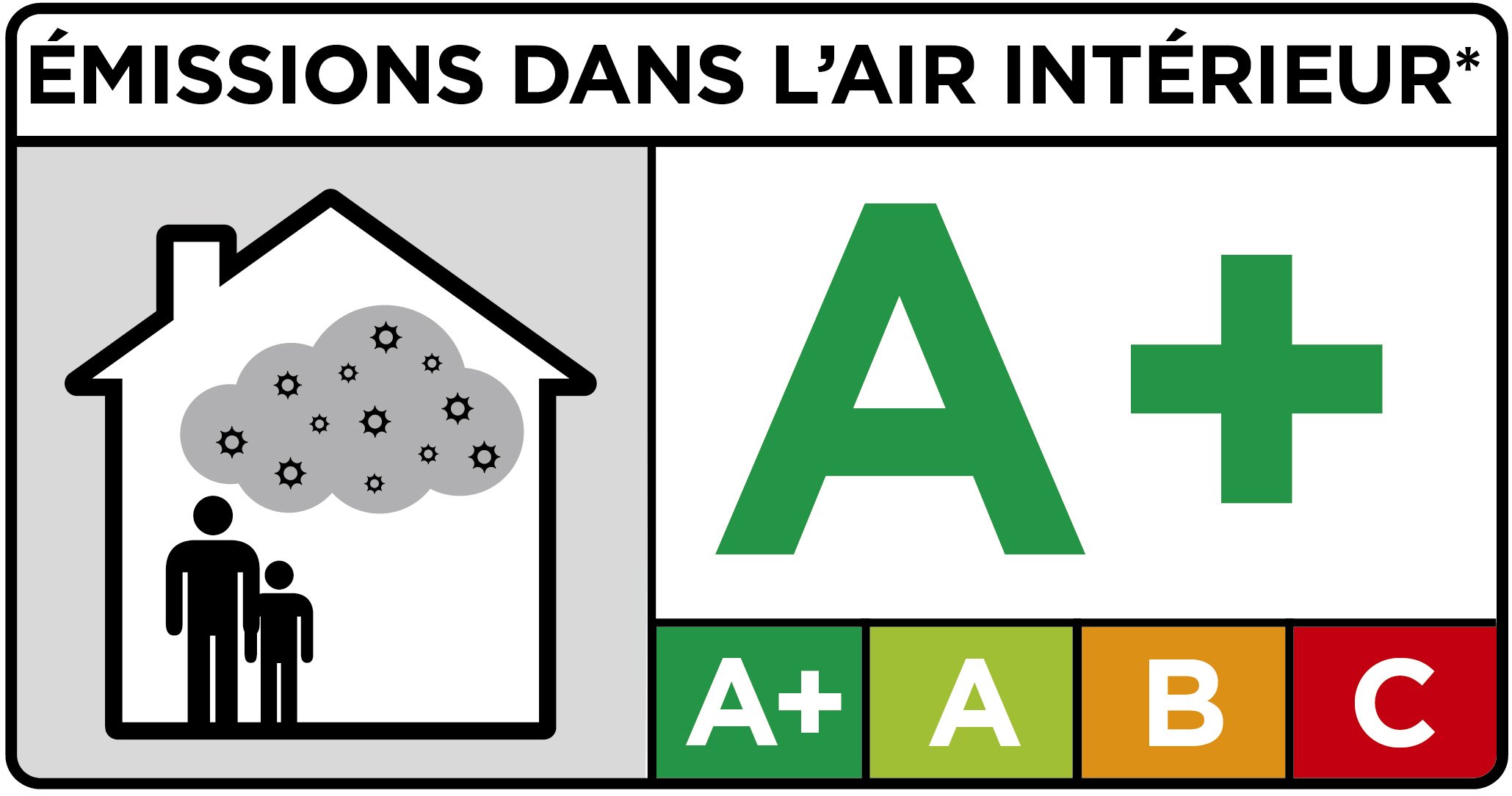 Label A+ - Faibles émissions dans l'air intérieur